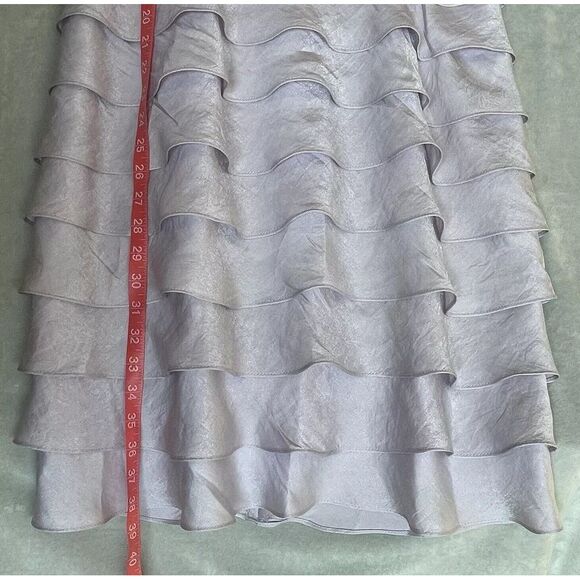 London Times Dress Womens 10 Purple Lilac Shimmer Ruffles Cocktail 90's NWT - Picture 10 of 14